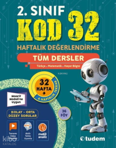 Tudem Yayınları 2. Sınıf Kod 32 Tüm Dersler Haftalık Değerlendirme