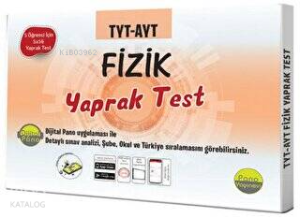 TYT-AYT Fizik Yaprak Testleri (Kutu Test 5 öğrenci için 5x56 Adet)