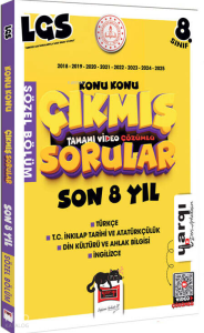 Yargı Ders Arkadaşım 8.Sınıf LGS 2018-2025 Konu Konu Son 8 Yıl Çıkmış Sorular Sözel Bölüm