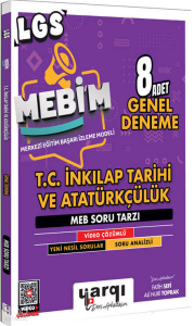 Yargı Ders Arkadaşım 8.Sınıf LGS Mebim T.C. İnkılap Tarihi ve Atatürkçülük 8 Adet GenelDeneme