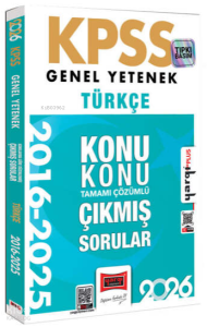 Yargı Yayınları 2026 KPSS Genel Yetenek Türkçe 2016-2026 Konu Konu Tamamı Çözümlü Çıkmış Sorular