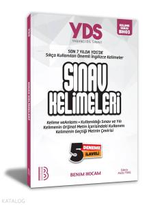 YDS Sınav Kelimeleri 5 Deneme İlaveli Benim Hocam Yayınları