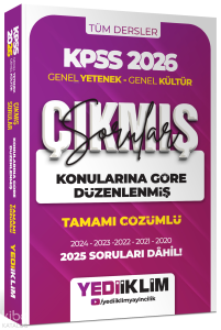 Yediiklim 2026 KPSS Genel Yetenek Genel Kültür Konularına Göre Düzenlenmiş Tamamı Çözümlü Çıkmış Sorular