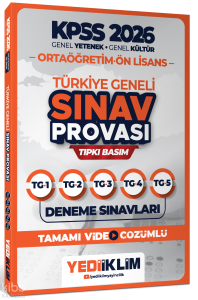 Yediiklim 2026 KPSS Ortaöğretim Ön Lisans Genel Yetenek -Genel Kültür Türkiye Geneli Sınav Provası Tıpkı Basım Deneme Sınavları Tamamı Video Çözümlü