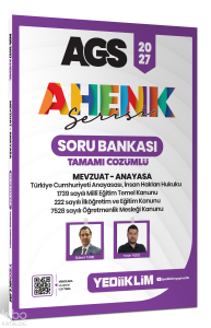 Yediiklim 2027 AGS AHENK SERİSİ Mevzuat - Anayasa Tamamı Çözümlü Soru Bankası