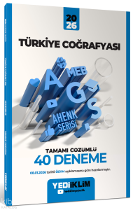 Yediiklim MEB-AGS Ahenk Türkiye Coğrafyası Tamamı Çözümlü 40 Deneme