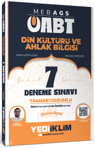 Yediiklim MEB AGS ÖABT Din Kültürü Ve Ahlak Bilgisi Tamamı Çözümlü 7 Deneme Sınavı