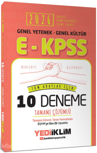 Yediiklim Yayıncılık 2026 E - KPSS Genel Yetenek Genel Kültür Tüm Adaylar İçin Tamamı Çözümlü 10 Deneme