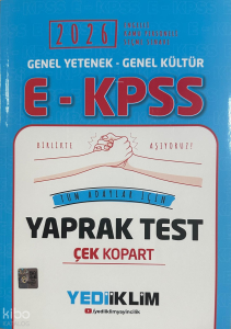 Yediiklim Yayıncılık 2026 E-KPSS GY-K Tüm Adaylar İçin Çek Kopart Yaprak Test