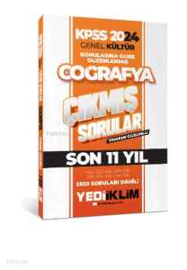 Yediiklim Yayınları 2024 KPSS Genel Kültür Lisans Coğrafya Konularına Göre Tamamı Çözümlü Çıkmış Sorular