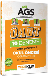 Yediiklim Yayınları 2025 MEB AGS ÖABT Okul Öncesi Öğretmenliği Tamamı Çözümlü 10 Deneme