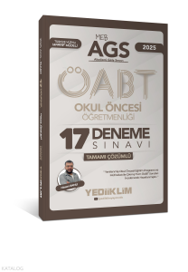 Yediiklim Yayınları 2025 MEB AGS ÖABT Okul Öncesi Öğretmenliği Tamamı Çözümlü 17 Deneme Sınavı