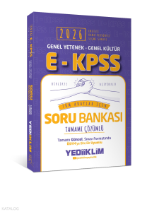 Yediiklim Yayınları 2026 E - KPSS Genel Yetenek Genel Kültür Tüm Adaylar İçin Tamamı Çözümlü Soru Bankası