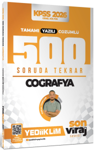 Yediiklim Yayınları 2026 KPSS - AGS  Son Viraj Serisi Coğrafya Tamamı Yazılı Çözümlü 500 Soruda Genel Tekrar Kampı