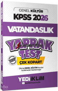 Yediiklim Yayınları 2026 KPSS Genel Kültür Vatandaşlık Çek Kopart Yaprak Test