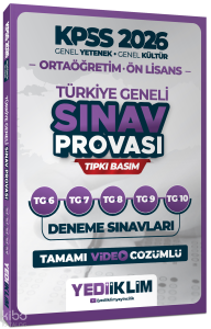 Yediiklim Yayınları 2026 KPSS Ortaöğretim Ön Lisans GY-GK Türkiye Geneli Sınav Provası Tıpkı Basım 6-7-8-9-10 Deneme Sınavları Tamamı Video Çözümlü