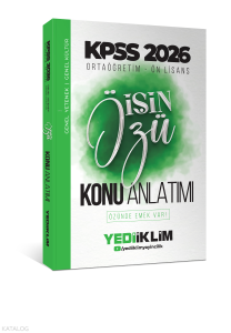 Yediiklim Yayınları 2026 Kpss Ortaöğretim-Önlisans İŞİN ÖZÜ Tek Kitap Tamamı Renkli Konu Anlatımı