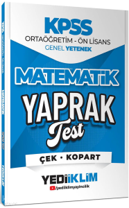 Yediiklim Yayınları  2026 Kpss Ortaöğreti̇m-Önli̇sans Matemati̇k Çek Kopart Yaprak Test