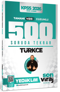 Yediiklim Yayınları  2026 KPSS Son Viraj Serisi Türkçe Tamamı Video Çözümlü 500 Soruda Genel Tekrar Kampı