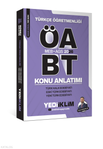 Yediiklim Yayınları 2026 MEB AGS ÖABT Türkçe Öğretmenliği Türk Halk Edebiyatı Eski Türk Edebiyatı Yeni Türk Edebiyatı Konu Anlatımı