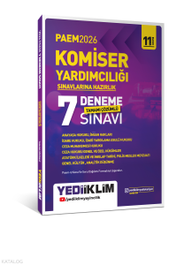 Yediiklim Yayınları 2026 PAEM Komiser Yardımcılığı Sınavlarına Hazırlık Tamamı Çözümlü 7 Deneme Sınavı