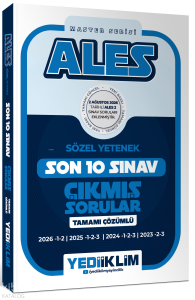 Yediiklim Yayınları 2027 ALES Sözel Yetenek Master Serisi Tamamı Çözümlü Son 10 Sınav Çıkmış Sorular