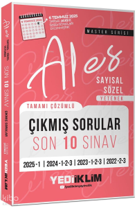Yediiklim Yayınları ALES Master Serisi Sayısal Sözel Yetenek Tamamı Çözümlü Son 10 Sınav Çıkmış Sorular (6 Temmuz 2025 Ales-2 Ekli)