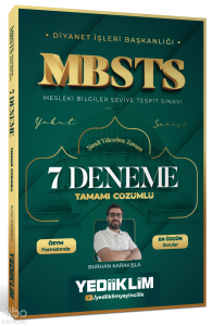 Yediiklim Yayınları Diyanet İşleri Başkanlığı MBSTS Tamamı Çözümlü 7 Deneme
