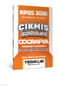 Yediiklim Yayınları KPSS 2026 Ortaöğretim-Önlisans Coğrafya Konularına Göre Çıkmış Sorular(2024 Soruları Dahil)
