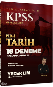 Yediiklim Yayınları KPSS GK Tüm Adaylar İçin Tamamı Çözümlü Pir-i Tarih 18 Deneme