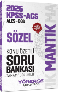 Yönerge Yayınları 2026 KPSS MEB-AGS ALES DGS Sözel Mantık Konu Özetli Soru Bankası Çözümlü