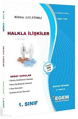 1. Sınıf 2. Yarıyıl Konu Anlatımlı Halkla İlişkiler | Kolektif | Egem 