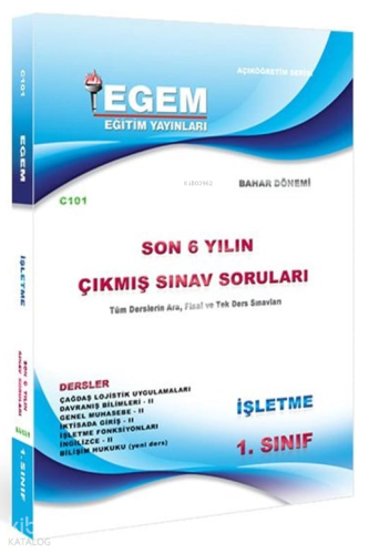 1. Sınıf İşletme Çıkmış Sınav Soruları | Kolektif | Egem Eğitim Yayınl