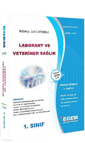 1. Sınıf Laborant ve Veteriner Sağlık 2. Yarıyıl Bahar Dönemi Konu Anlatımlı Soru Bankası