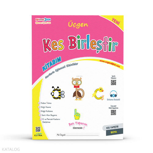 1. Sınıf Üçgen Okuma Yazma Seti - Kes Birleştir Etkinlik Kitabım - 202