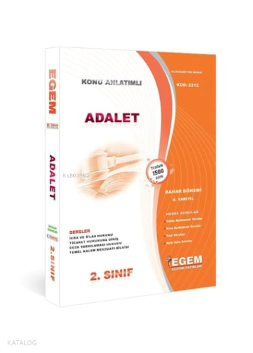 2. Sınıf Adalet - Güncel Konu Anlatımlı Soru Bankası | Kolektif | Egem