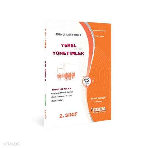 2. Sınıf Yerel Yönetimler Bahar Dönemi Konu Anlatımlı Soru Bankası | K