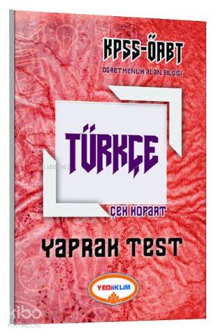 2017 ÖABT Türkçe Öğretmenliği Çek Kopart Yaprak Test