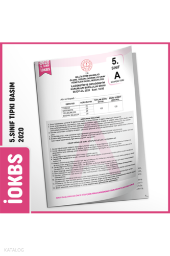 2020 5.Sınıf İOKBS BURSLULUK Çıkmış Soru Tıpkı Basım Türkiye Geneli Di