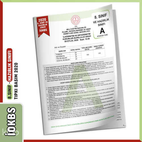 2020 8.Sınıf İOKBS BURSLULUK Çıkmış Soru Tıpkı Basım Türkiye Geneli Di