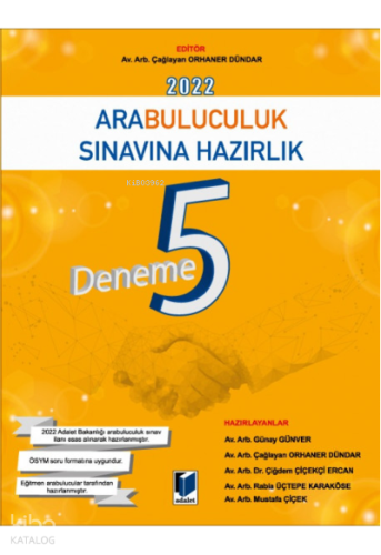 2022 Arabuluculuk Sınavına Hazırlık 5 Deneme