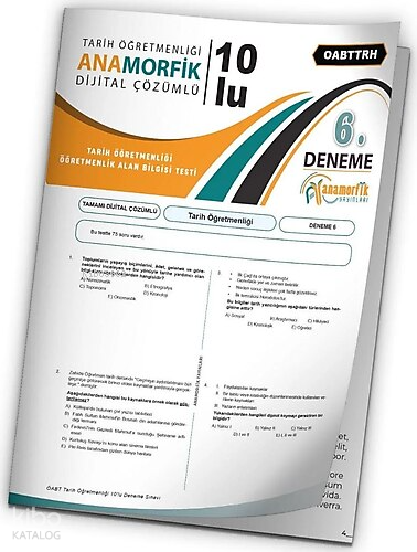 2022 Kpss Öabt Anamorfik Yayınları Tarih Öğretmenliği Türkiye Geneli D.Çözümlü Deneme 10/6.Kitapçık