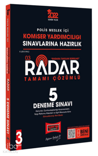 2022 Polis Meslek İçi Komiser Yardımcılığı Sınavlarına Hazırlık Tamamı Çözümlü Radar 5 Deneme