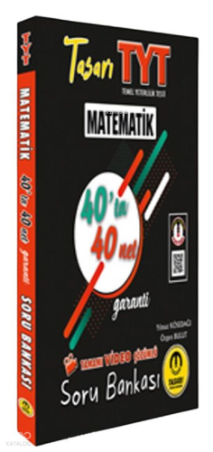 2022 TYT Matematik 40 ta 40 Net Soru Bankası Tasarı Eğitim Yayınları
