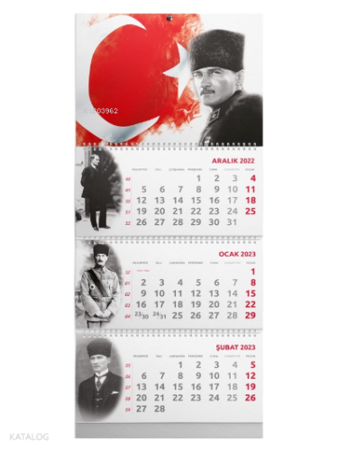 2023 Gemici Duvar Takvimi- Bayrak