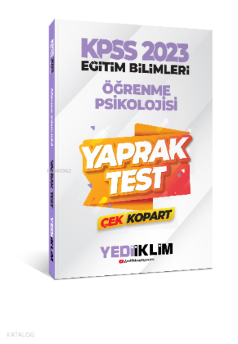 2023 KPSS Eğitim Bilimleri Öğrenme Psikolojisi Çek Kopart Yaprak Test