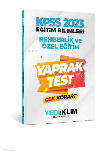 2023 KPSS Eğitim Bilimleri Rehberlik ve Özel Eğitim Çek Kopart Yaprak Test