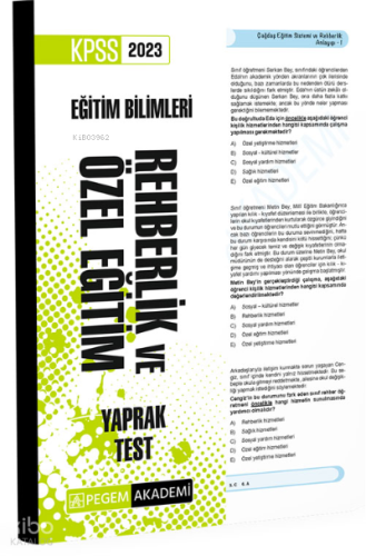 2023 KPSS Eğitim Bilimleri Rehberlik ve Özel Eğitim Yaprak Test