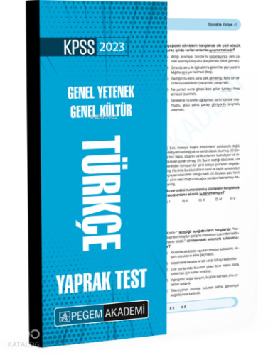 2023 KPSS Genel Yetenek Genel Kültür Türkçe Yaprak Test | Kolektif | P