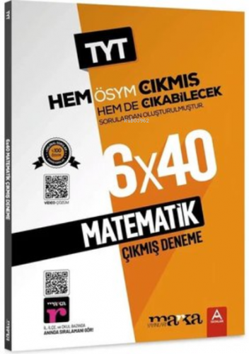 2023 TYT Matematik ÖSYM Çıkmış ve Çıkabilecek Sorulardan Oluşturulmuş 6 Deneme Sınavı Tamamı Video Çözümlü Marka Yayınları